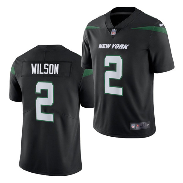 Men's New York Jets #2 Zach Wilson Black NFL 2021 Draft Vapor Untouchable Limited Stitched Jersey
